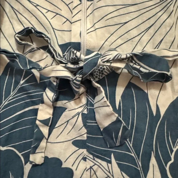 Two Palms Little Girl Size 4 Blue Tropical Floral Ruffle Sundress Made in Hawaii - Picture 3 of 4